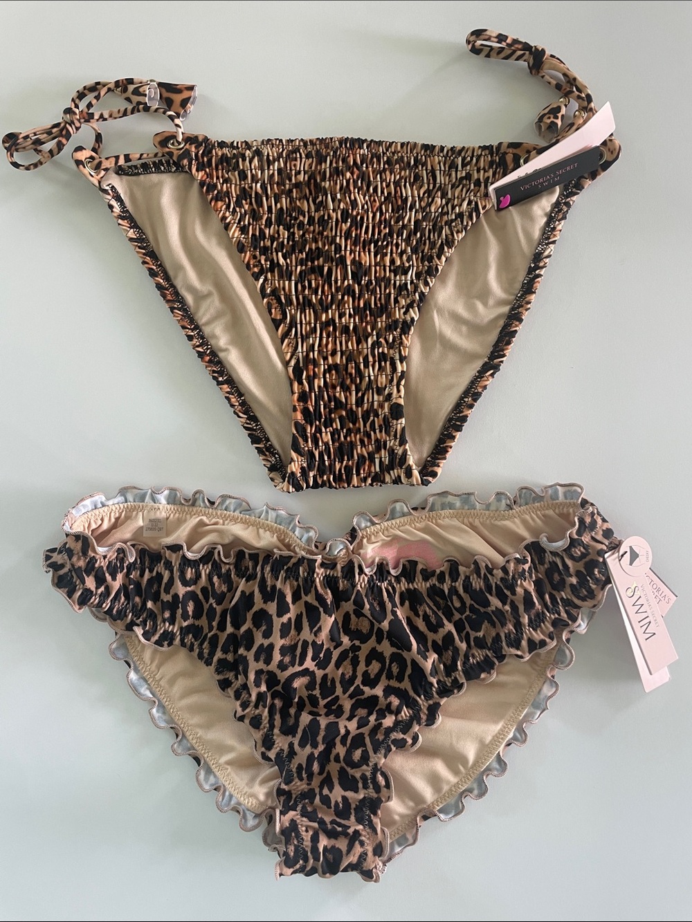 NWT Victoria's Secret Leopard Print Bikini Bottoms- Brown Tan Black
